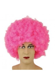 Parrucca unisex rosa riccia anni 70