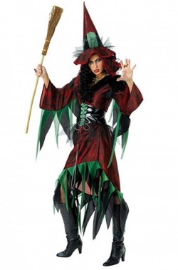 Costume Halloween Strega multicolore elfa dei boschi