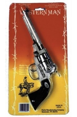 Pistola giocattolo cowboy Revolver in metallo ADULTO cm20