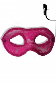 Maschera carnevale stile veneziano rosa