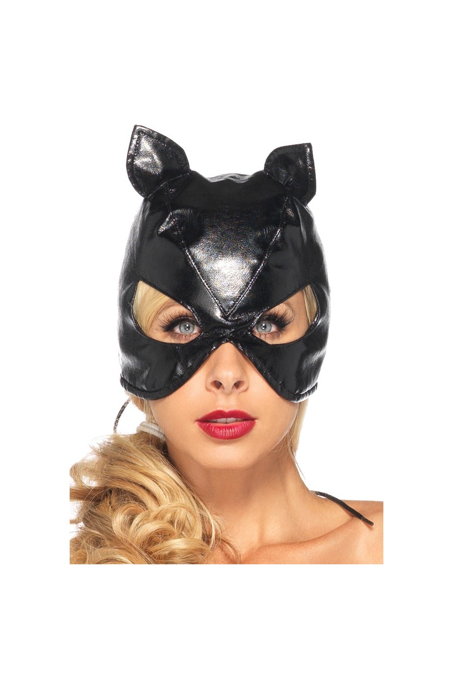Maschera Catwoman Bondage in stoffa rivestita di vinile Maschera Catwoman Bondage in stoffa rivestita di vinile