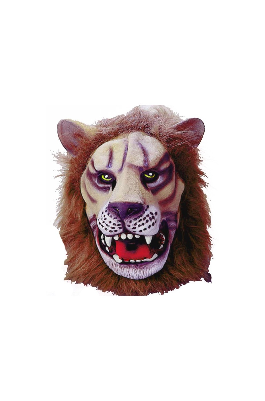 Maschera da leone che copre tutta la testa con criniera di pelo finto