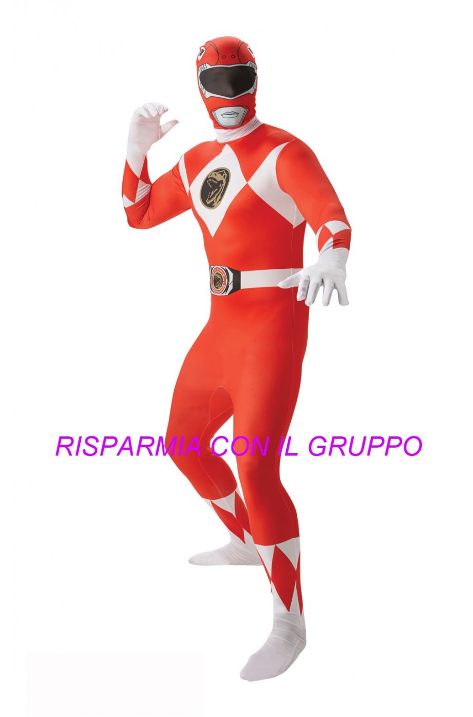 Costume Power Rangers 2nd skin Red Ranger Tg:L