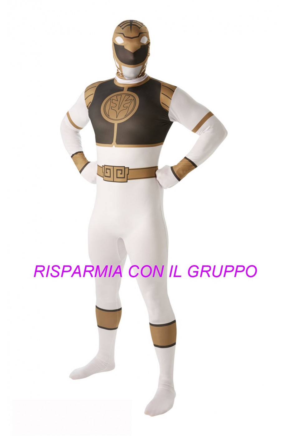 Costume Power Rangers 2nd skin White Ranger Tg:L