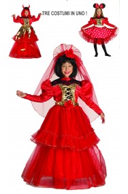 Costume carnevale Bambina Minnie 3 Costumi In Uno Minnie/Spagnola/Diavola