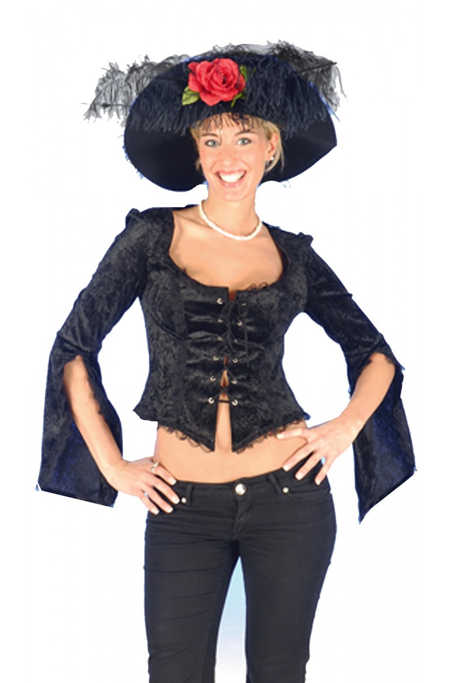 Camicia donna nera pirata/800/burlesque/strega