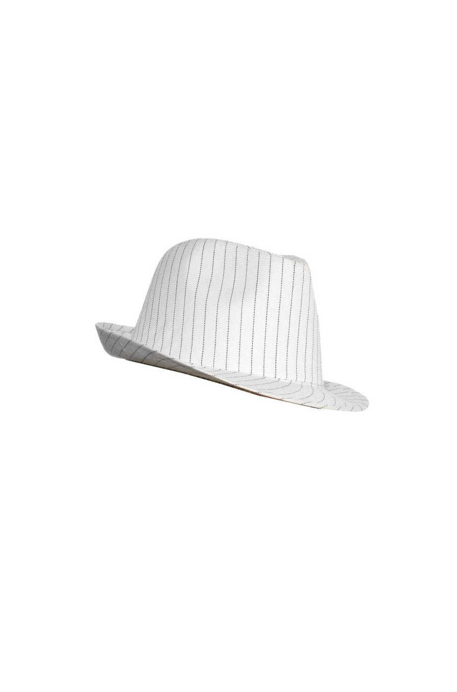 Cappello gangster anni 20 in stoffa gessato bianco