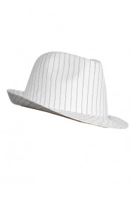 Cappello gangster anni 20 in stoffa gessato bianco