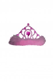 Coroncina principessa a tiara viola con marabou rosa e cuore