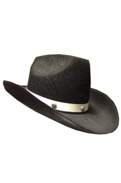 Cappello Cowboy Nero con fascia bianca