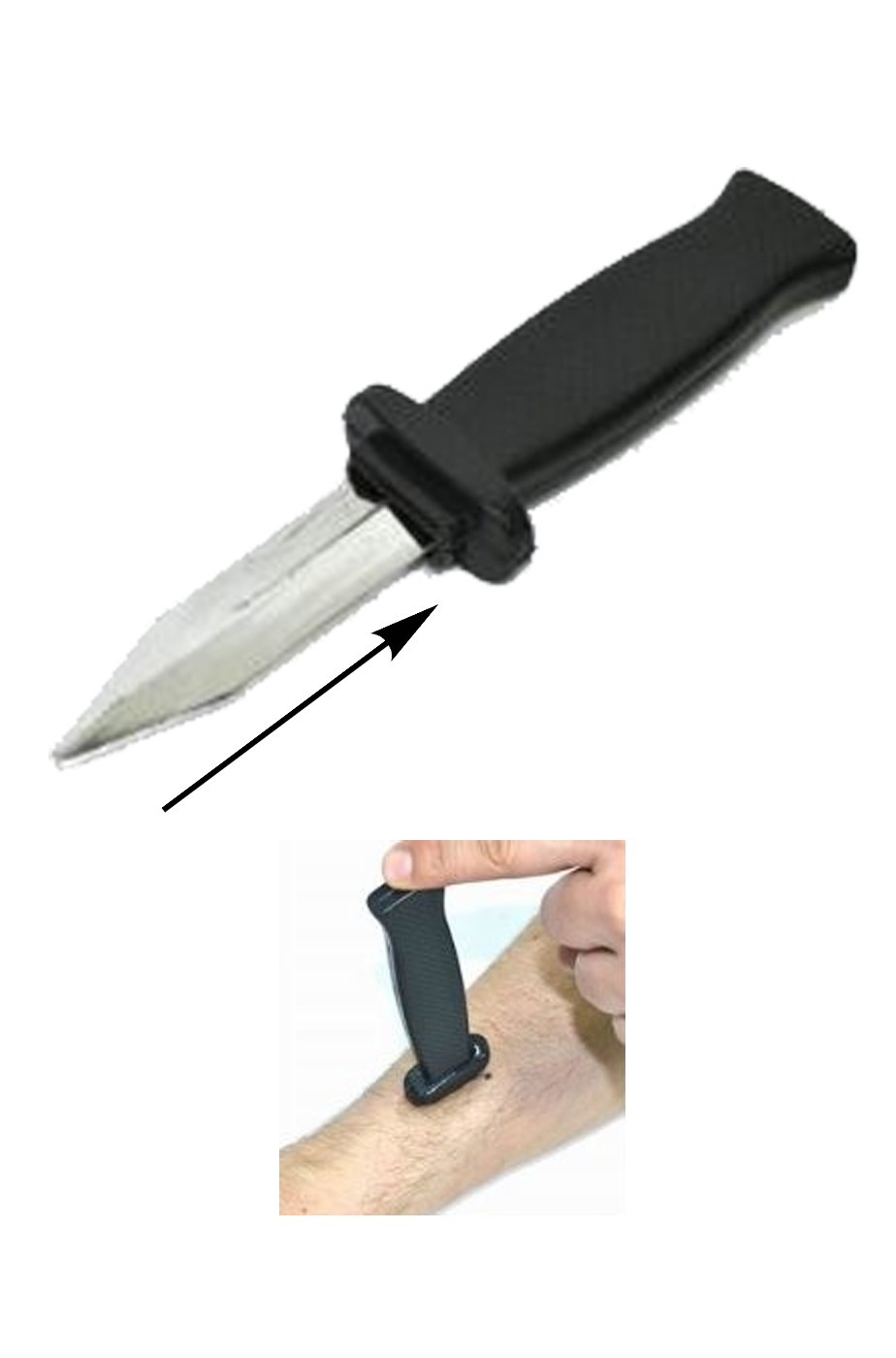 Coltello giocattolo in plastica 14cm retrattile scherzo Coltello giocattolo in plastica 14cm retrattile scherzo