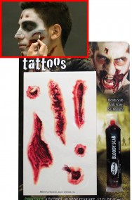 FX Tatuaggi con ferite horror sei pezzi e sangue finto