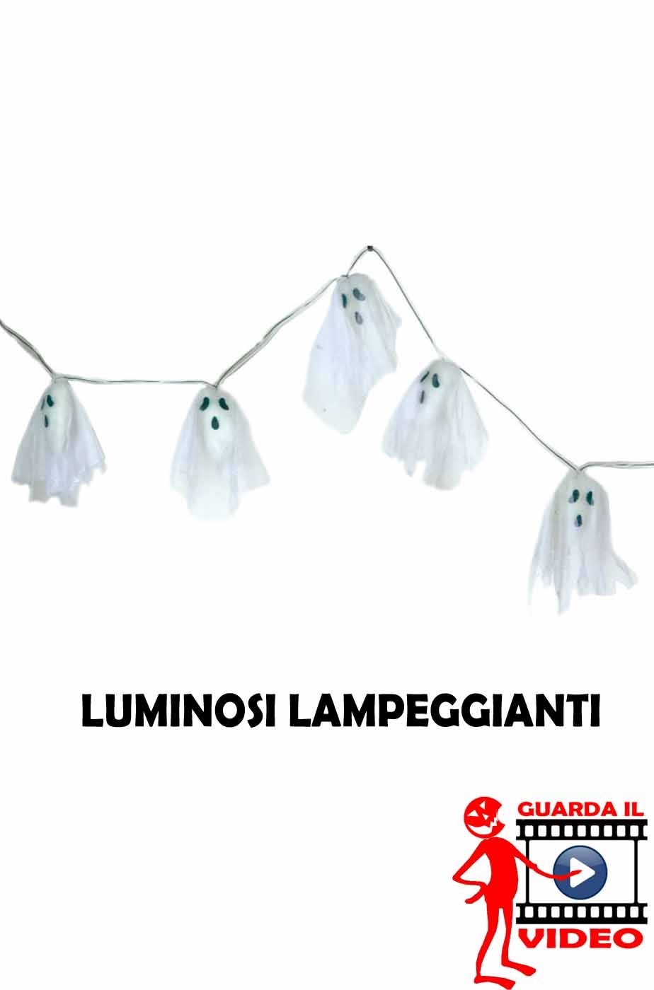 Allestimento Halloween Decorazione striscione Fantasmi luminosi lampeggianti GUARDA IL VIDEO