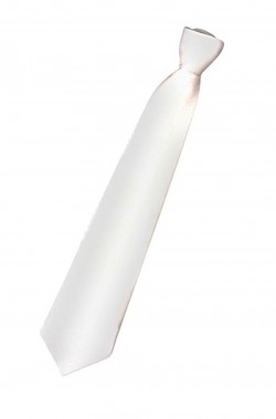 Cravatta finta con elastico bianca in satin (lame')
