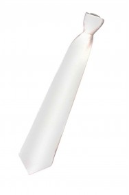 Cravatta finta con elastico bianca in satin (lame')