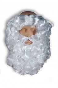 Set Babbo Natale Parrucca Contorno Testa Barba e Baffo
