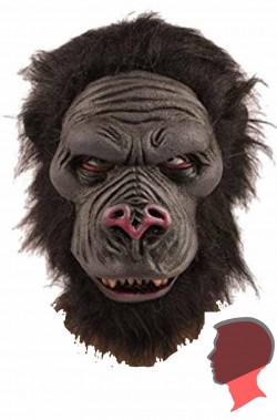 Maschera gorilla in lattice con bocca chiusa