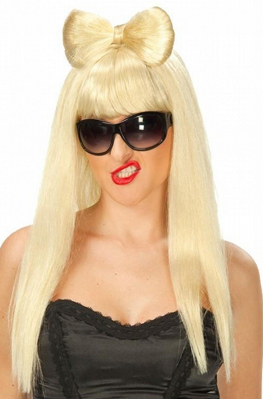 Parrucca Lady Gaga capelli a fiocco