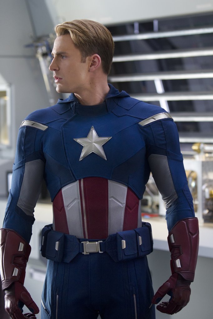 il costume di Capitan America indossato da Chris Evans nel film The Avengers