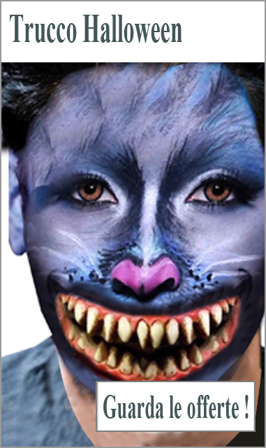 la foto mostra un trucco spaventoso di Halloween