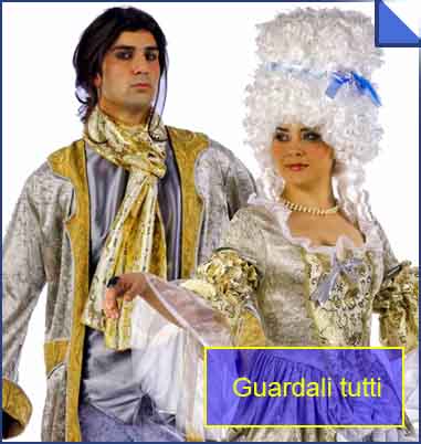 La foto mostra una coppia di costumi di carnevale di venezia in vendita online