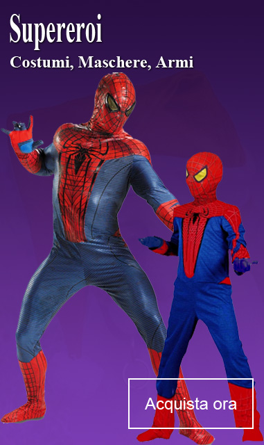 la foto mostra due costumi dei supereroi adulto e bambino