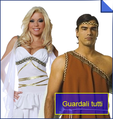 La foto mostra due costumi da antico romano in vendita online