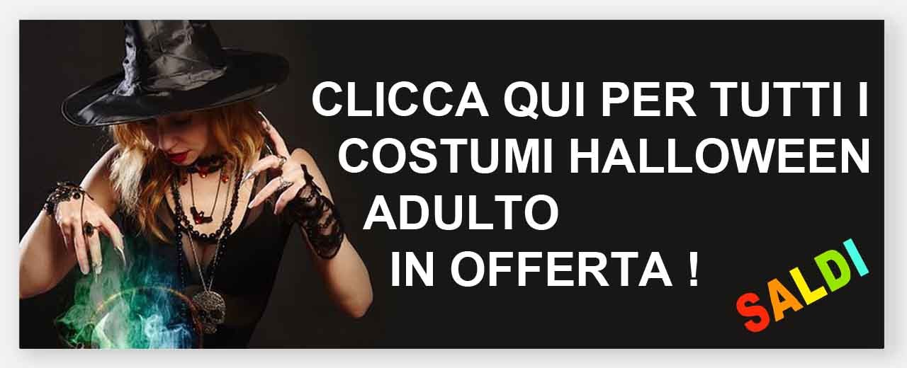 L'immagine mostra alcuni costumi Halloween adulto in offerta