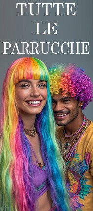 L'immagine mostra alcune parrucche di carnevale in vendita online