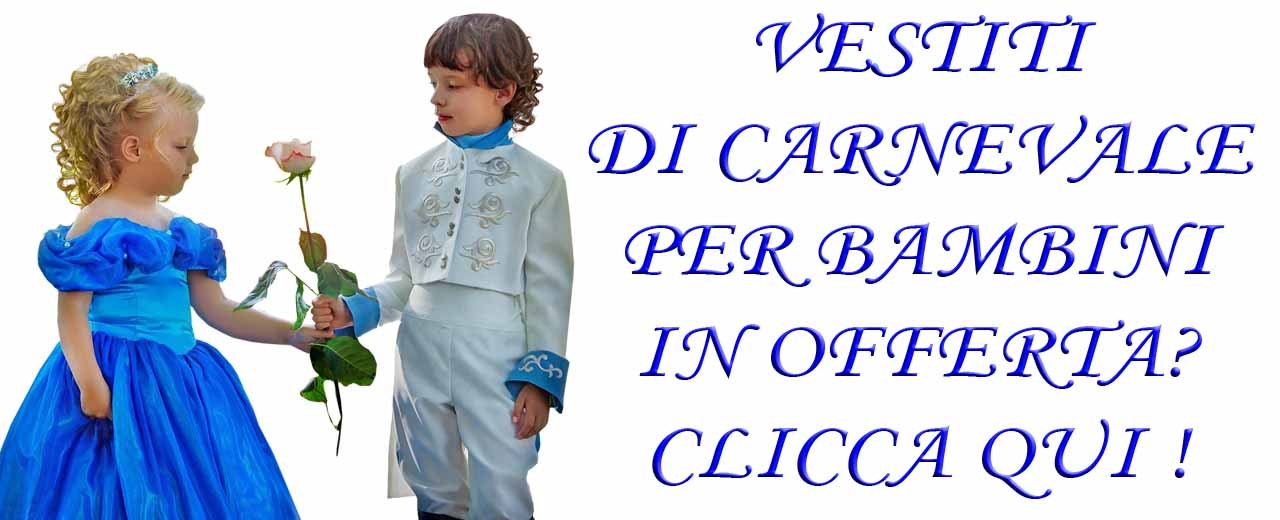 L'immagine mostra due costumi di Carnevale per bambini in offerta