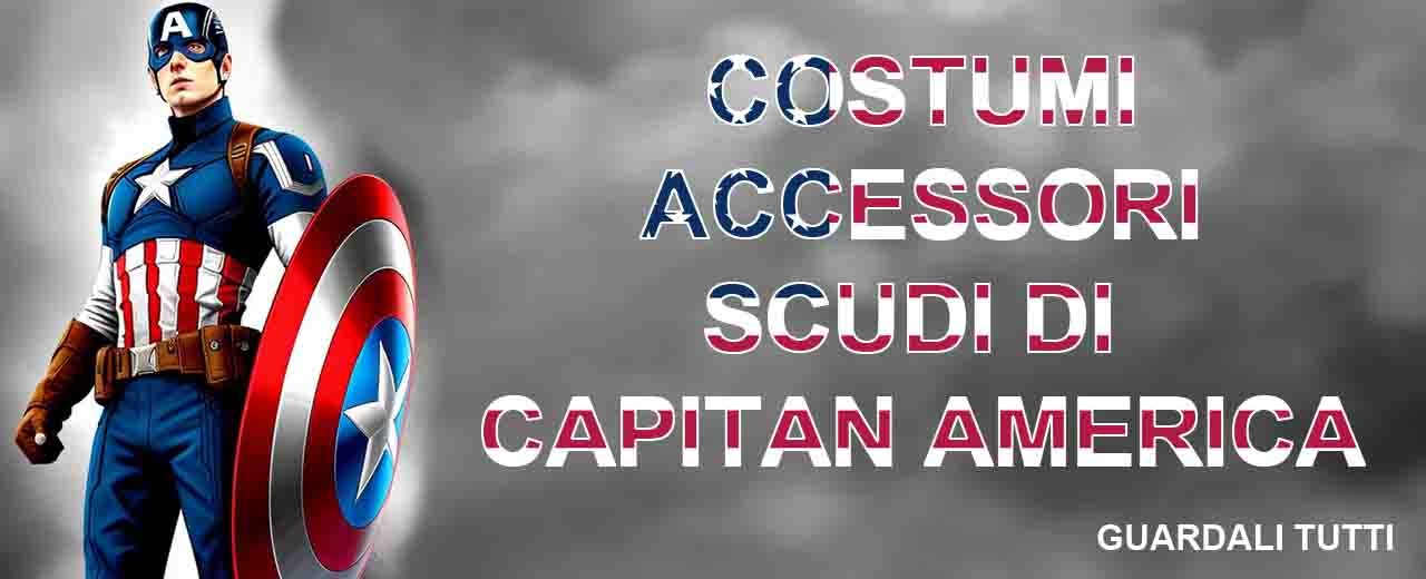 L'immagine mostra un costume con scudo di Capitan America